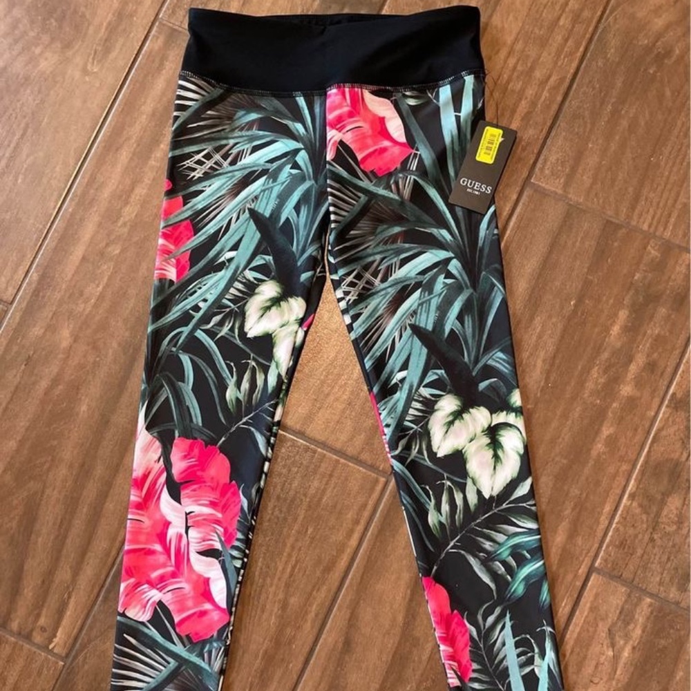 NEW Guess Floral Eden Print Active Leggings Mini Me Girls Youth Size 10